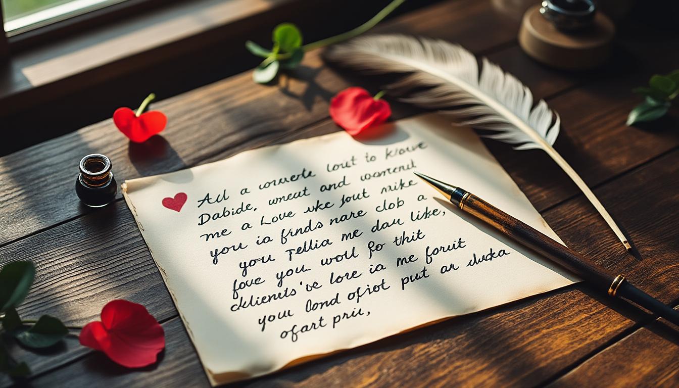 découvrez comment exprimer vos sentiments et dire 'je t'aime' sans prononcer ces mots, grâce à des lettres d'amour touchantes et sincères qui font vibrer le cœur de votre bien-aimé.