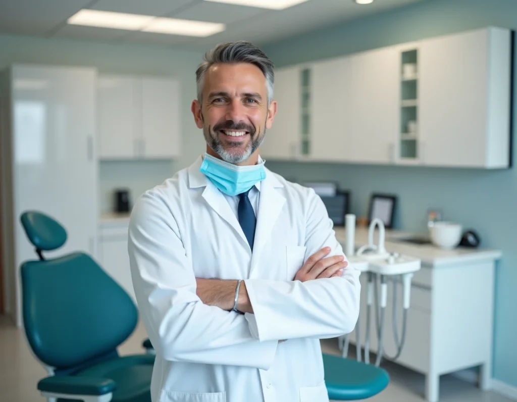 Dentiste professionnel dans la salle de soins de la CDBN Clinique Dentaire Bordeaux Nord